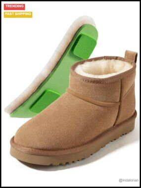 Australian Sheepskin Mini Ankle Boots Suede Arch Support Winter